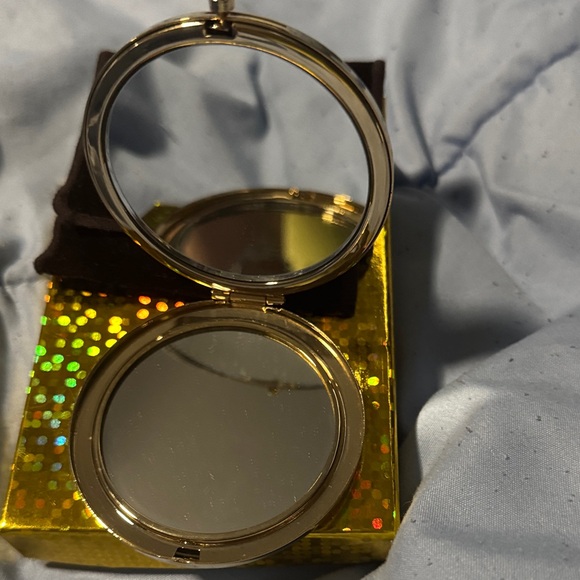 Michael Kors Gold and Black MK Compact with Velvet Pouch - Picture 2 of 4